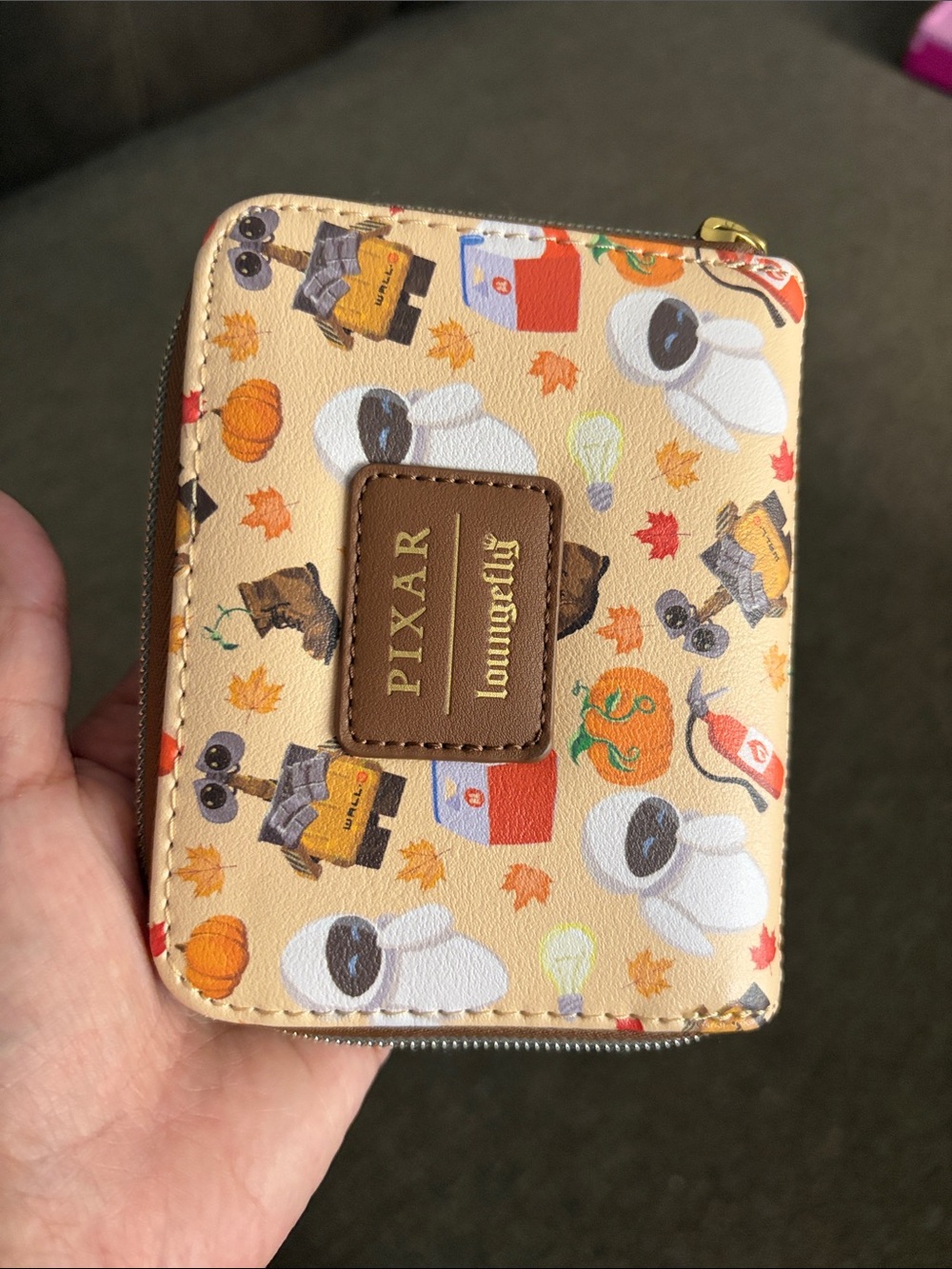 Loungefly Beige Pixar WALL•E & EVE Kids Zip Wallet fall
